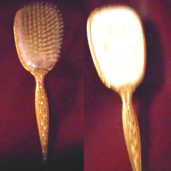 gold and Ivory hair brush